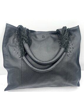 $400 New Lucky Brand Mina Black Luxurious Leather Large Tote Bag Handbag Purse